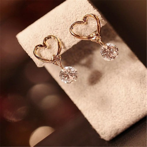 Heart-shaped Crystal Earring