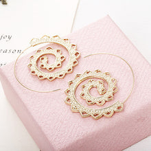 Load image into Gallery viewer, Big Swirl Hoop earrings