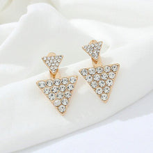 Load image into Gallery viewer, rhinestone triangle earrings