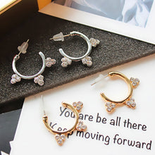 Load image into Gallery viewer, Flower Crystal Hoop Earrings